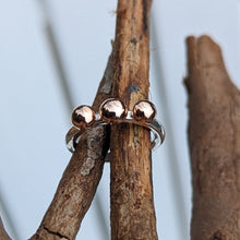Load image into Gallery viewer, Rose gold x3 blob stacking ring size I