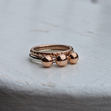 Load image into Gallery viewer, Rose gold x3 blob stacking ring size I