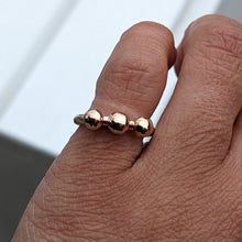 Load image into Gallery viewer, Rose gold x3 blob stacking ring size I