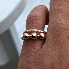 Load image into Gallery viewer, Rose gold x3 blob stacking ring size I