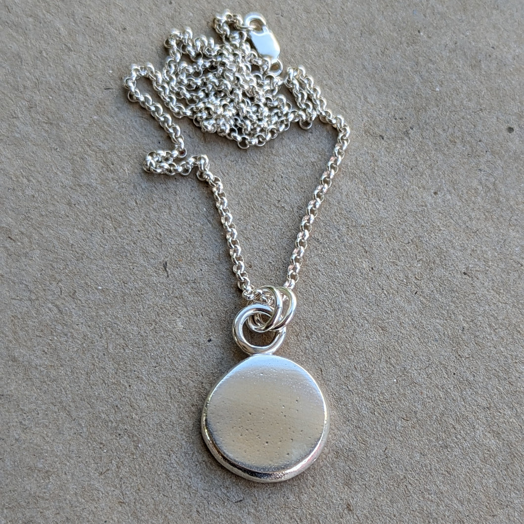 Sterling silver large squashed blob pendant - Number 2