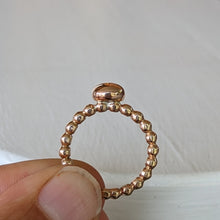 Load image into Gallery viewer, 9ct rose gold blob stacker with beaded band size Q