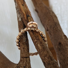 Load image into Gallery viewer, 9ct rose gold blob stacker with beaded band size Q