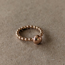 Load image into Gallery viewer, 9ct rose gold blob stacker with beaded band size Q