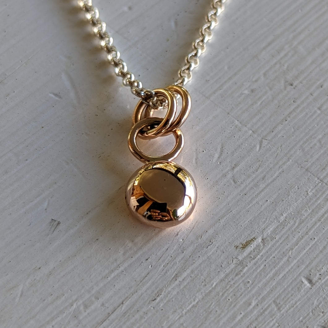9ct rose gold blob pendant - Number 3