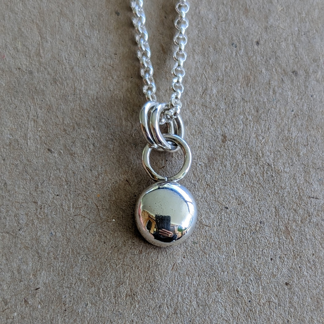 Sterling silver blob pendant - Number 6