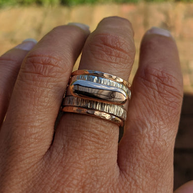 Rose gold bar blob ring size P 1/2