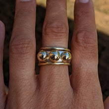 Load image into Gallery viewer, Yellow gold 3 blob ring size Q
