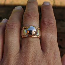 Load image into Gallery viewer, Sterling Silver and 9ct rose gold blob ring R
