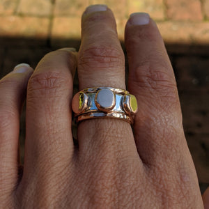 Squashed rose gold 3 blob ring size T 1/2