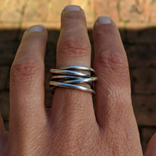 Load image into Gallery viewer, Sterling silver Tangled ring size P