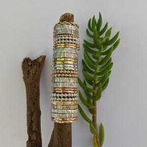 Sterling Silver edge hammered stacker