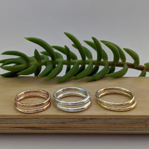 9ct rose gold plain finish stacker