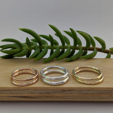 Load image into Gallery viewer, 9ct yellow gold plain finish stacker size P