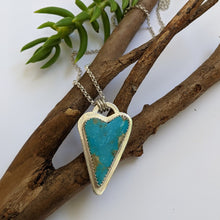 Load image into Gallery viewer, Sterling Silver and turquoise heart pendant