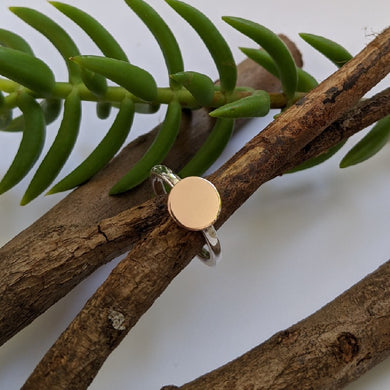 9ct rose gold disc top stacker