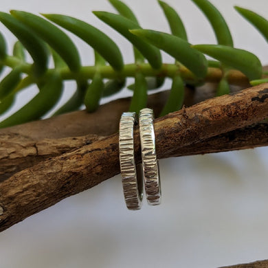 Sterling Silver edge hammered stacker