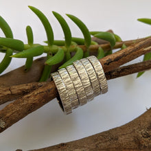 Load image into Gallery viewer, Sterling Silver edge hammered stacker