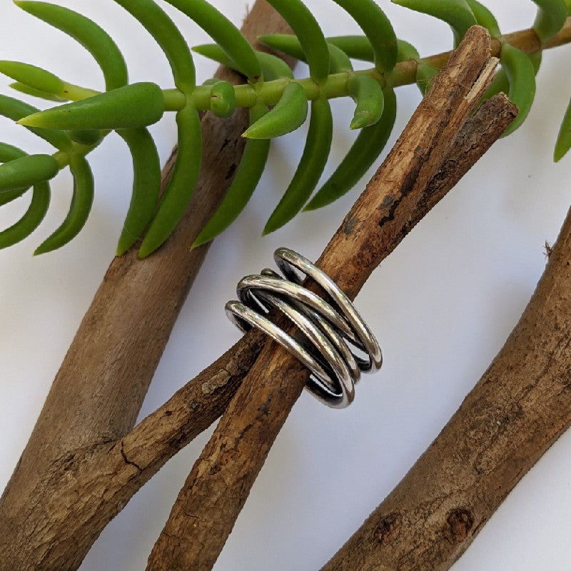 Sterling silver Tangled ring size P