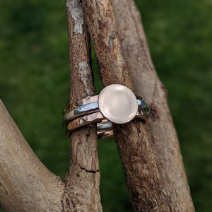 9ct rose gold disc top stacker