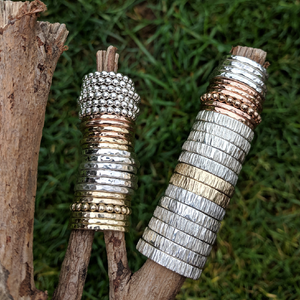Sterling silver hammered stacker