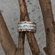 Load image into Gallery viewer, Sterling Silver edge hammered stacker