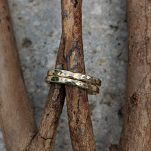Load image into Gallery viewer, 9ct yellow gold hammered stacker size P 1/2