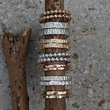 Load image into Gallery viewer, 9ct yellow gold hammered stacker