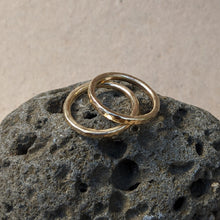 Load image into Gallery viewer, 9ct yellow gold hammered stacker size P 1/2