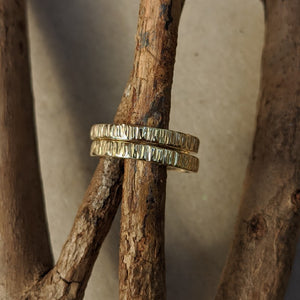 9ct yellow gold stacking ring size P1/2