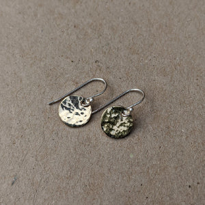 9ct yellow gold hammered earrings