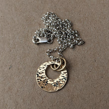Load image into Gallery viewer, 9ct yellow gold hammered pendant