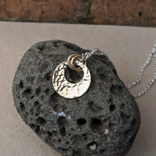 Load image into Gallery viewer, 9ct yellow gold hammered pendant