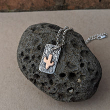 Load image into Gallery viewer, Sterling silver and 9ct rose gold cactus pendant