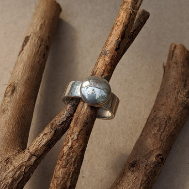 Sterling Silver blob ring size R