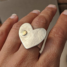 Load image into Gallery viewer, Sterling silver heart ring size Q 1/2