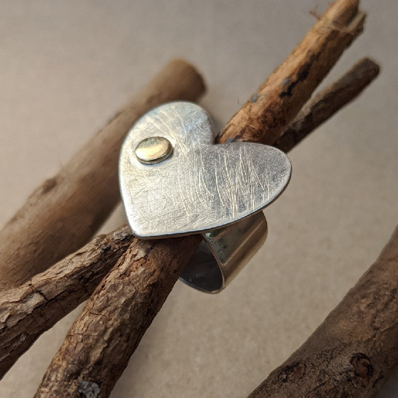 Sterling silver heart ring size Q 1/2