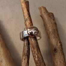 Load image into Gallery viewer, Sterling Silver and 9ct rose gold blob ring R
