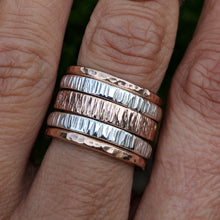 Load image into Gallery viewer, Sterling Silver edge hammered stacker