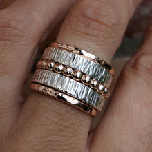 Load image into Gallery viewer, 9ct rose gold beaded stacker size R 1/2