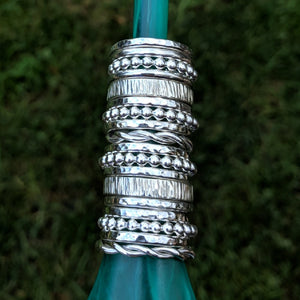 Sterling silver hammered stacker