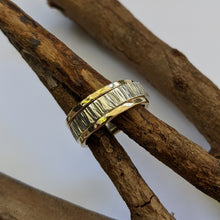 Load image into Gallery viewer, 9ct yellow gold hammered stacker