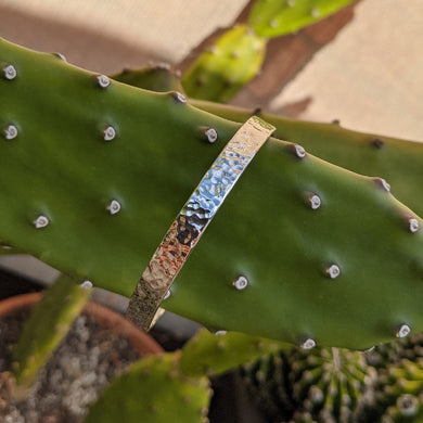 Sterling silver 7mm wide hammered bangle