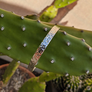 Sterling silver 7mm wide hammered bangle